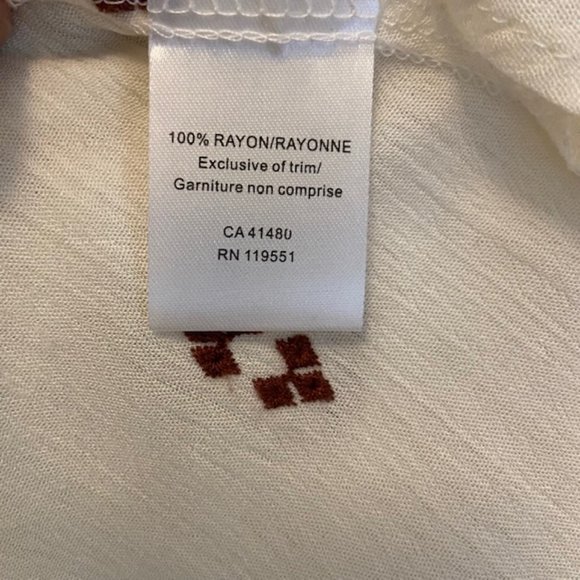 Gentle Fawn White Blouse with Burgundy Embroidery - Picture 8 of 10